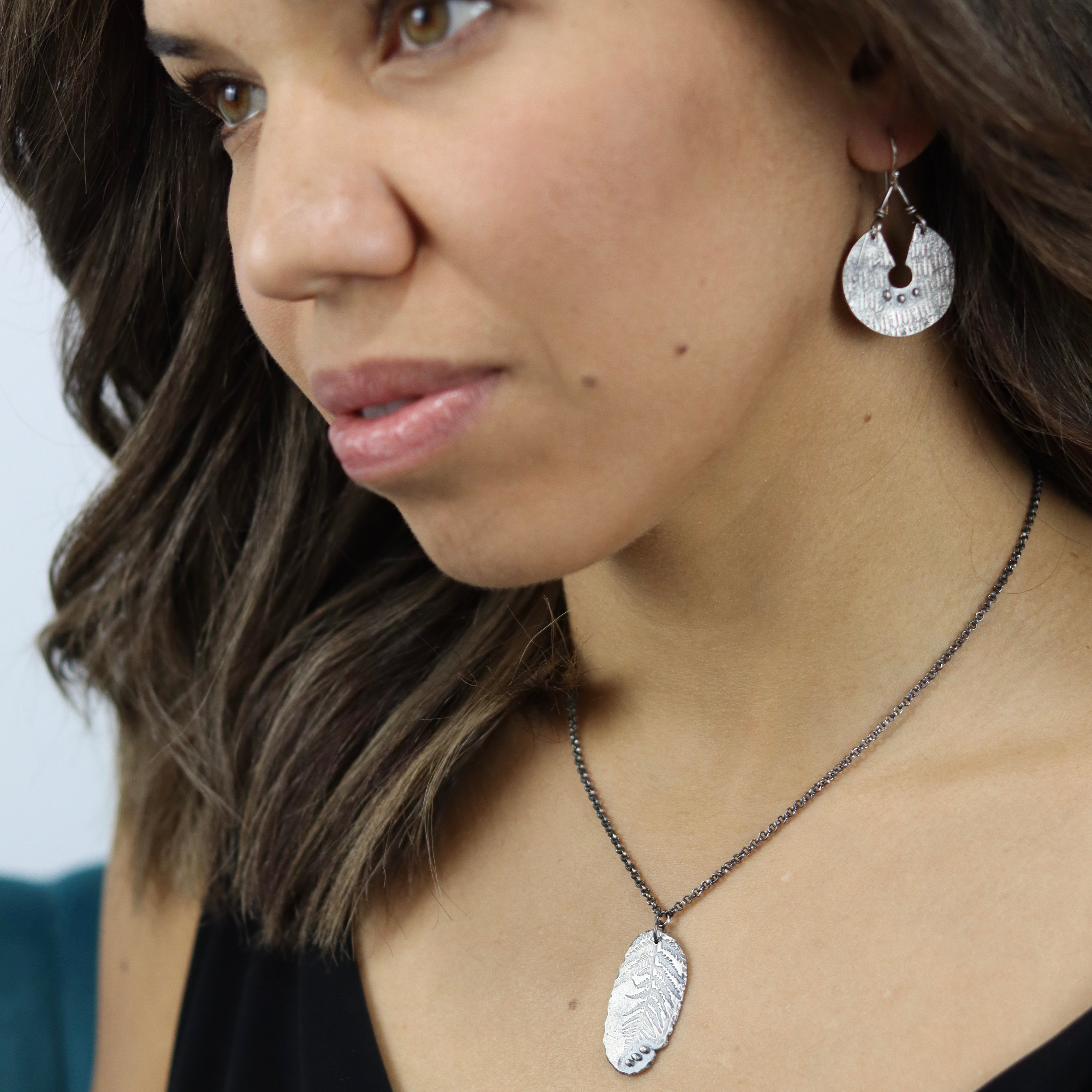 ORIJEN'S: Textured Keyhole Disc Earrings IN BRASS OR STERLING SILVER! by jenkahnjewelry