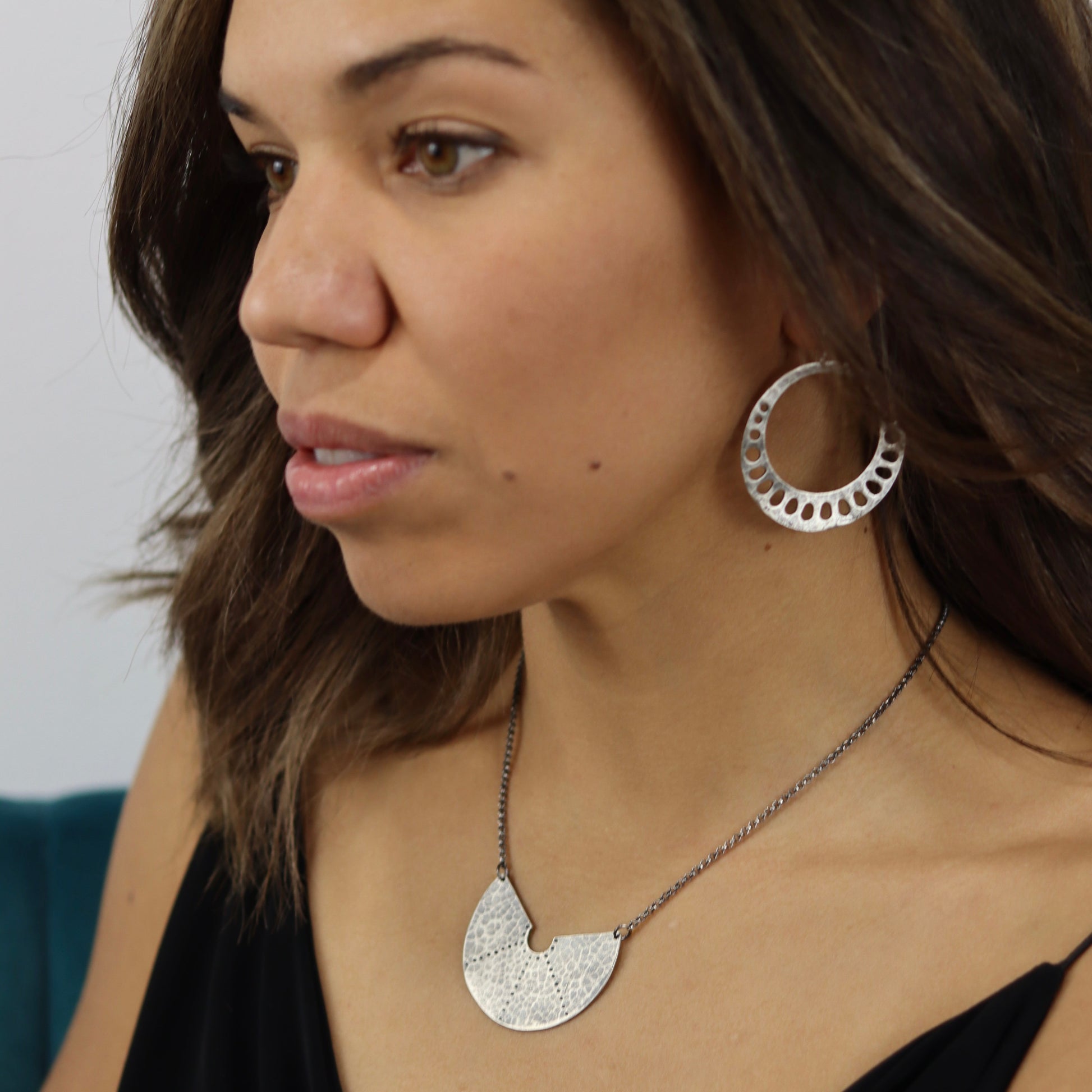 Silver Lotus Root Earrings by jenkahnjewelry