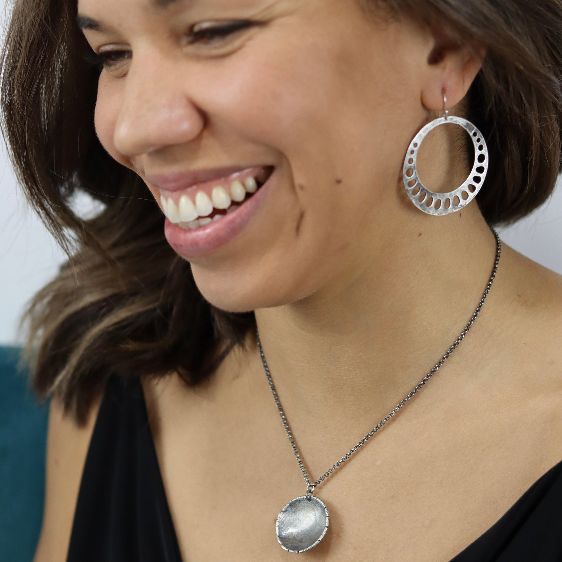 Silver Lotus Root Earrings by jenkahnjewelry