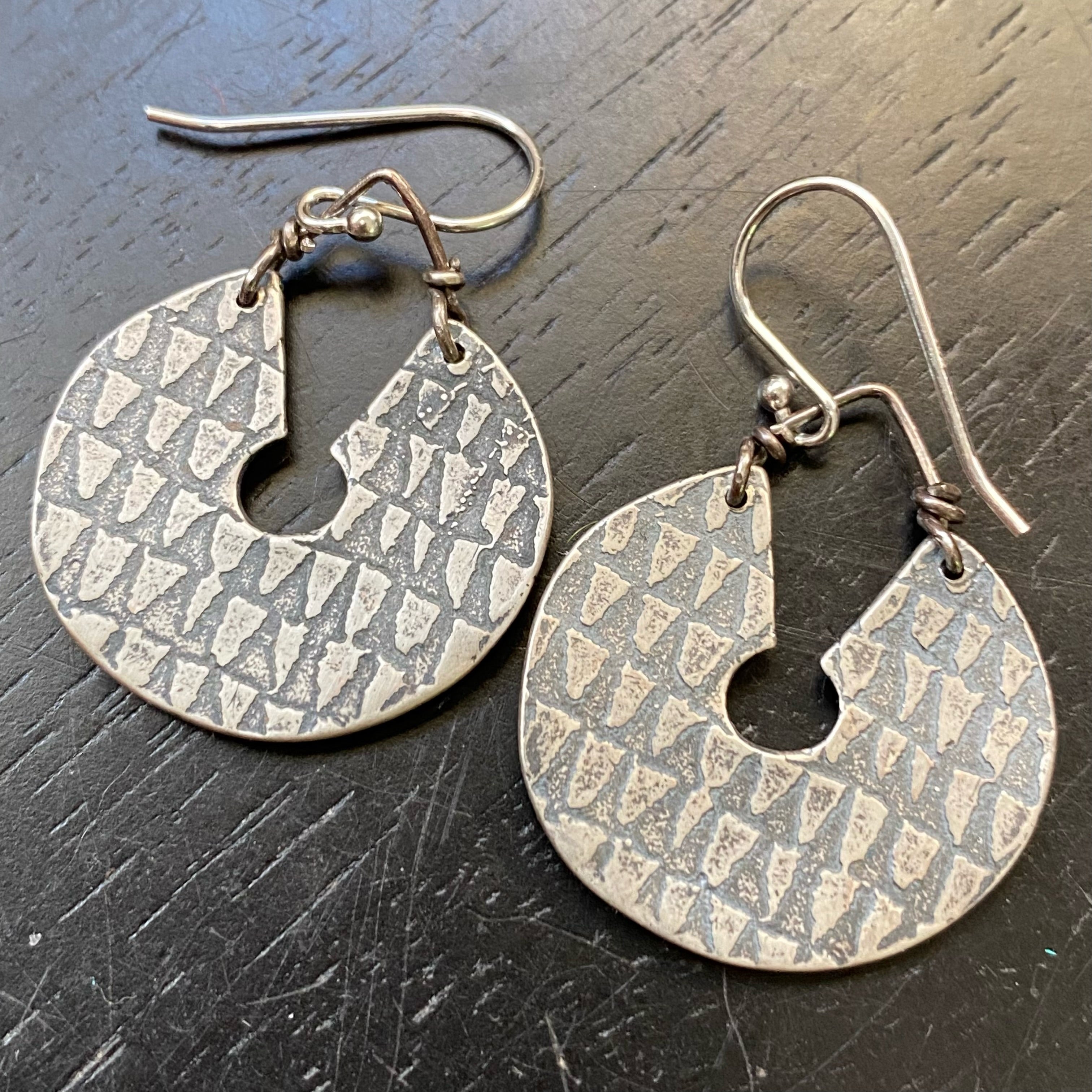 ORIJEN'S: Textured Keyhole Disc Earrings IN BRASS OR STERLING SILVER! by jenkahnjewelry