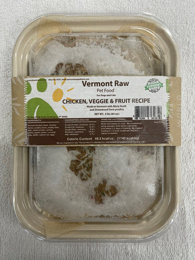 Vermont Raw Chicken & Vegetable Dog Food 4lb