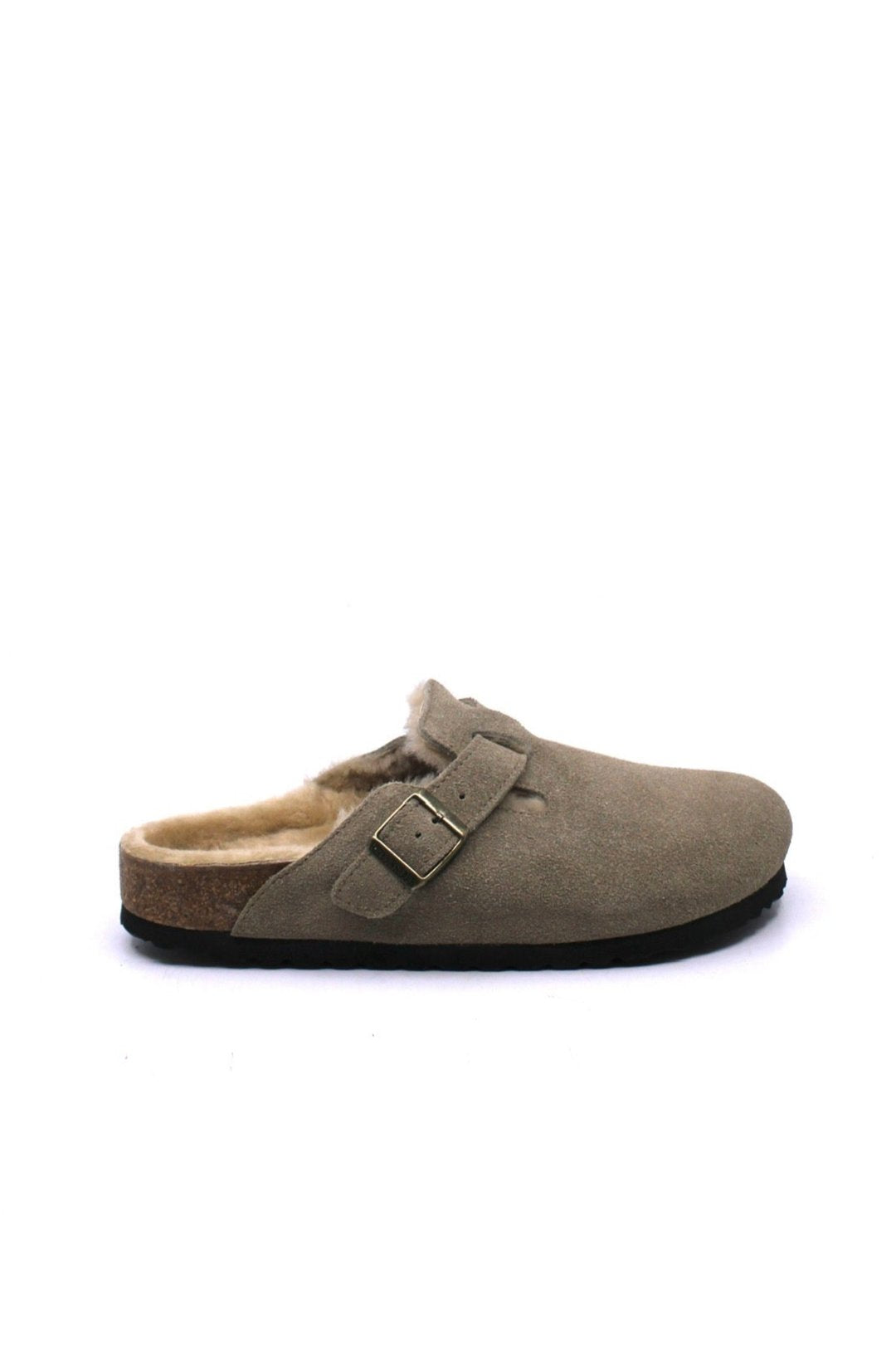 Birkenstock Boston Shearling in Taupe (Narrow) by Dear Lucy