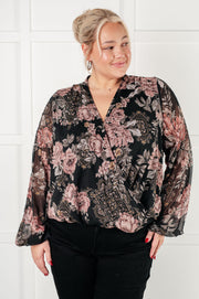 I Wish We Had it All Surplice Floral Blouse by SidePony Boutique
