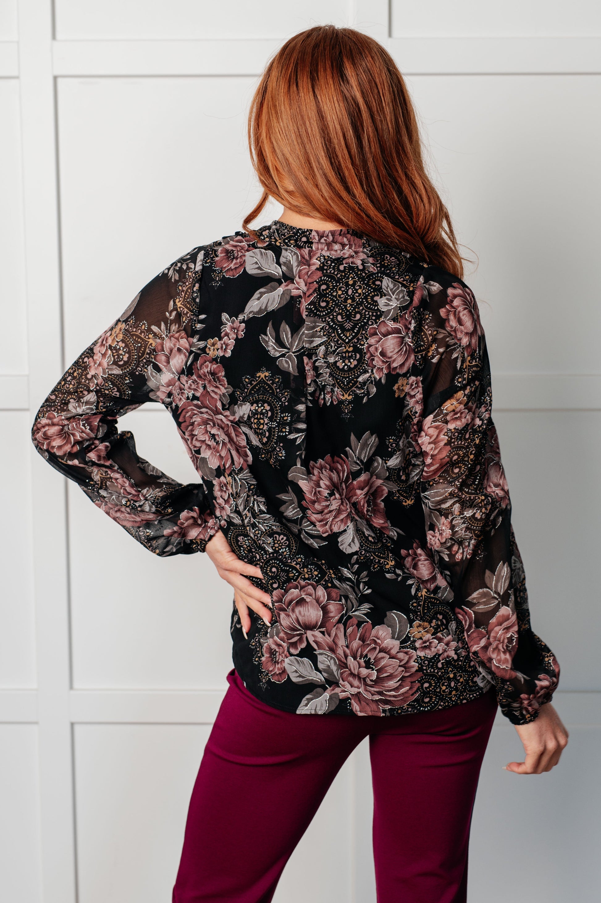 I Wish We Had it All Surplice Floral Blouse by SidePony Boutique