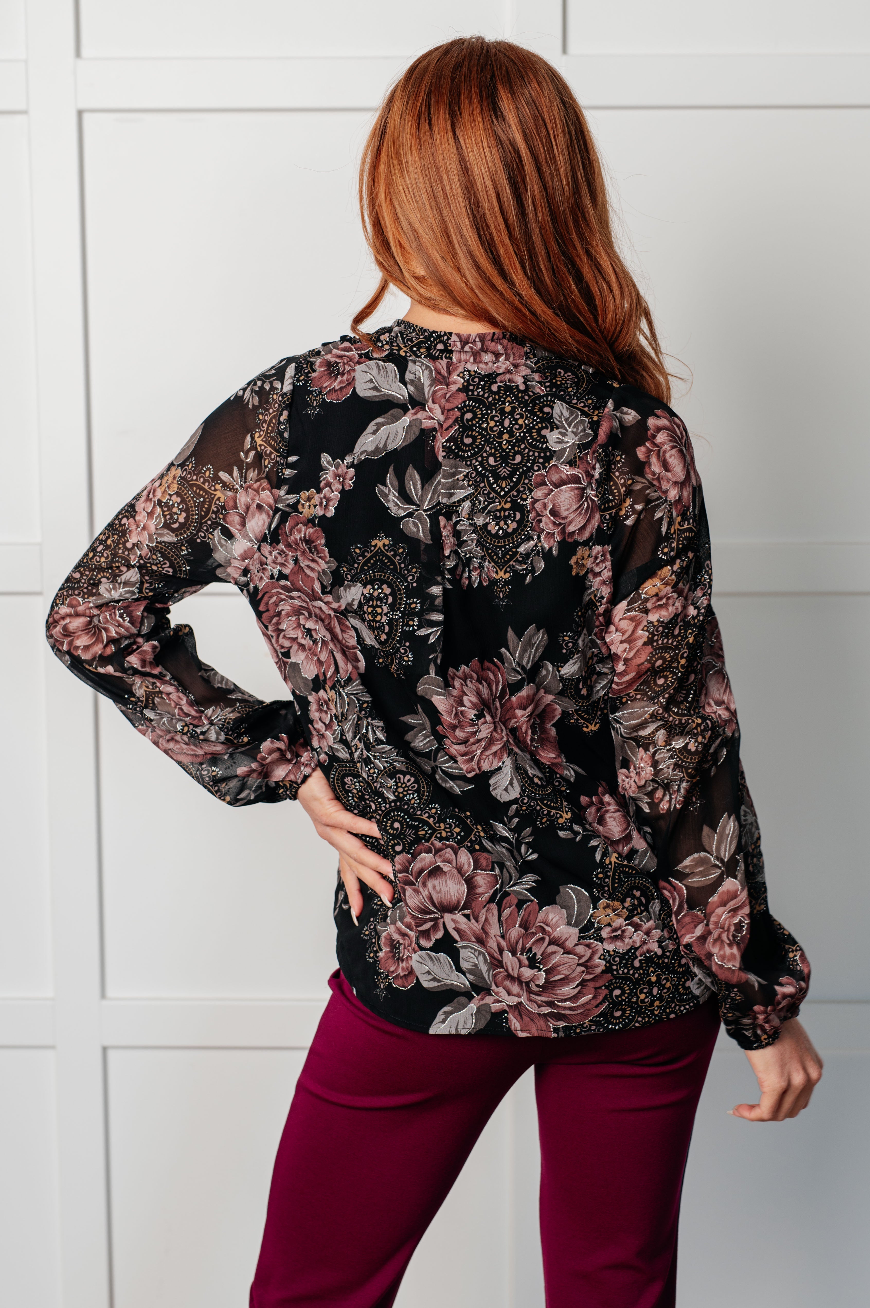 I Wish We Had it All Surplice Floral Blouse by SidePony Boutique