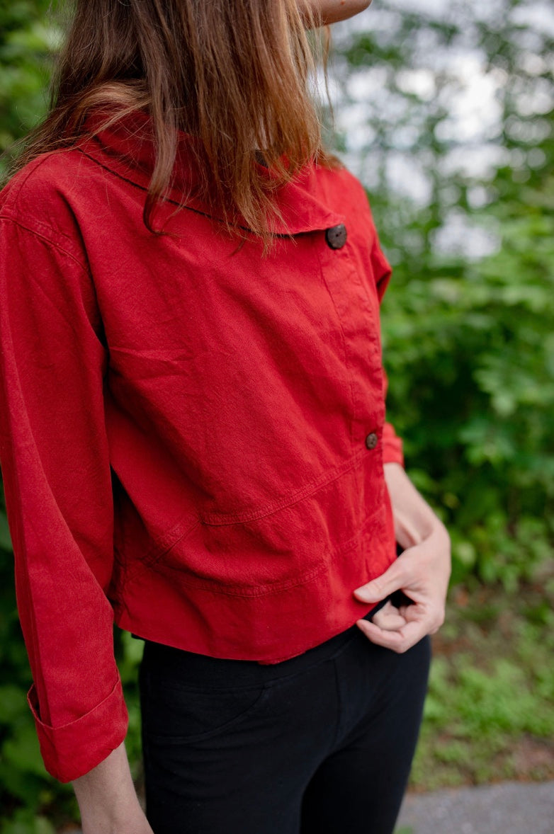 Pokhara Cropped Swing Jacket - Breeze