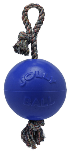 6" Jolly Pets Romp-n-Roll Blue Dog Toy