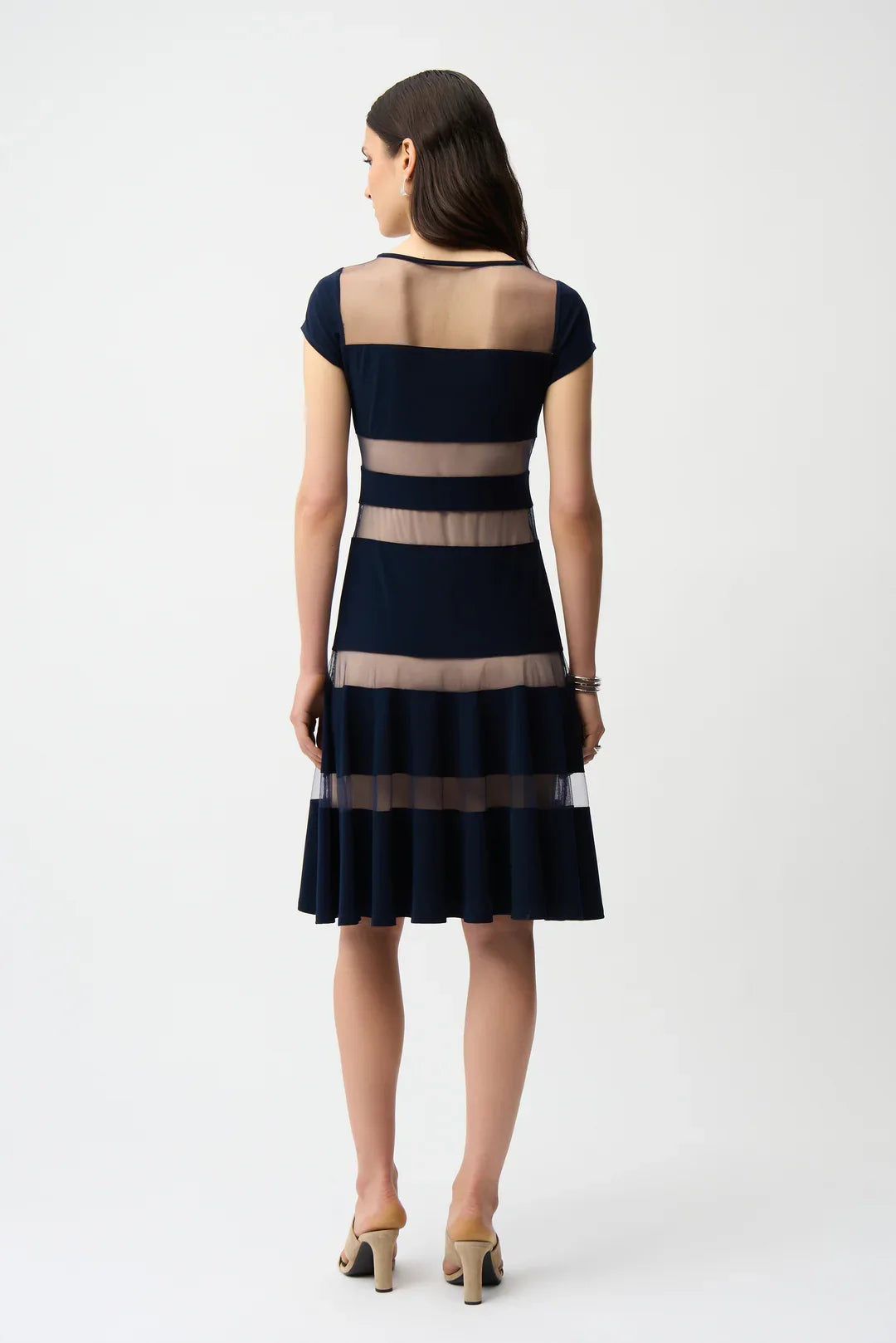 Joseph Ribkoff Fit and Flare Dress with Mesh Inserts