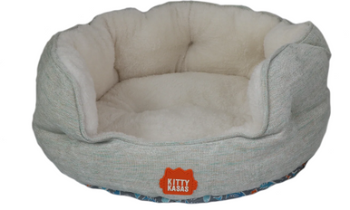 Kitty Kasa Bolster Bed Light Teal Grey 17"