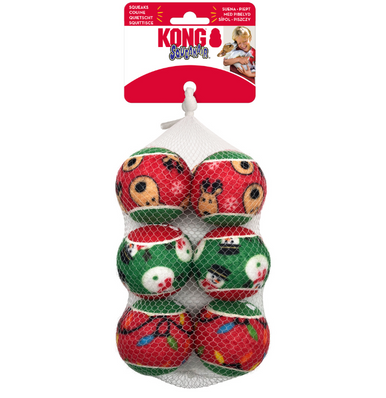Kong Holiday SqueakAir Ball Medium 6 pack Dog Toy