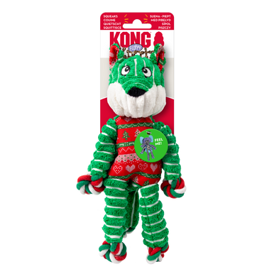 Kong Holiday Dog Toy Floppy Knots Fox Small/Medium