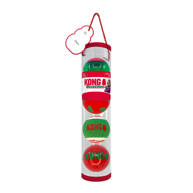 Kong Holiday Dog Toy Occasions Balls Medium 4 pack