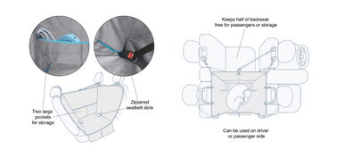 Kurgo Half Hammock Seat Cover Charcoal