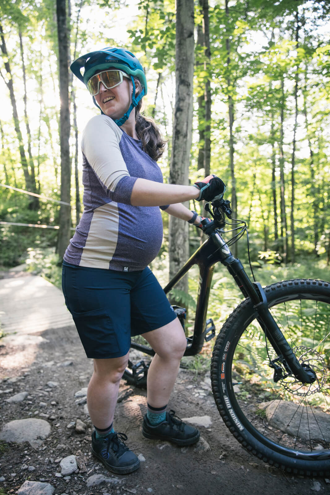 Kokopelli Maternity Mountain Bike/Hike Shorts - Navy by Kaden Apparel