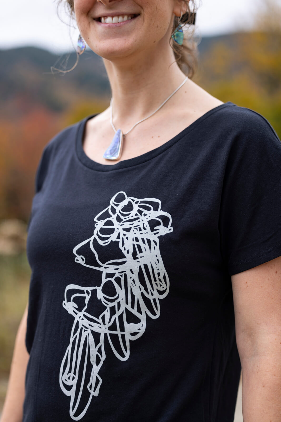 Dolman Sleeve Shirt - Down the Line - Black by Kaden Apparel