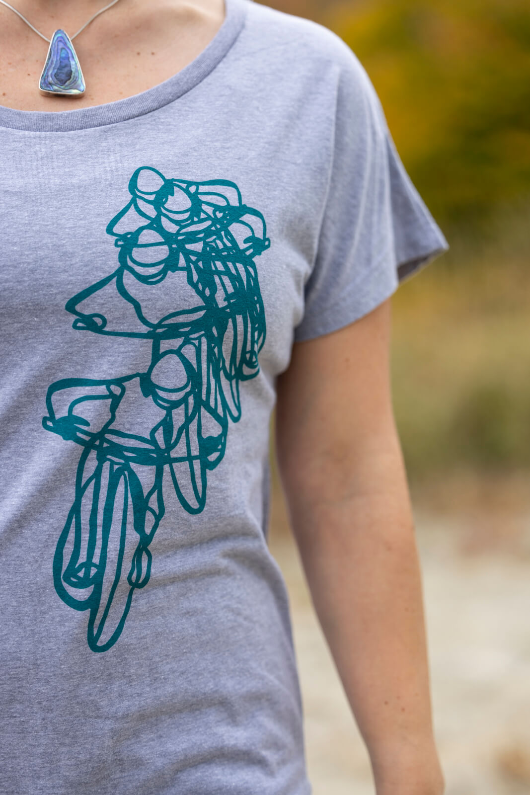 Dolman Sleeve Shirt - Down the Line - Grey by Kaden Apparel