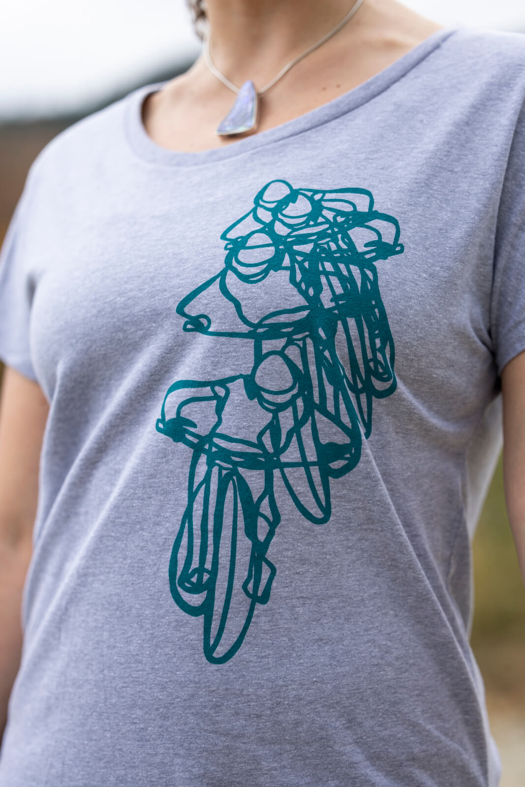 Dolman Sleeve Shirt - Down the Line - Grey by Kaden Apparel