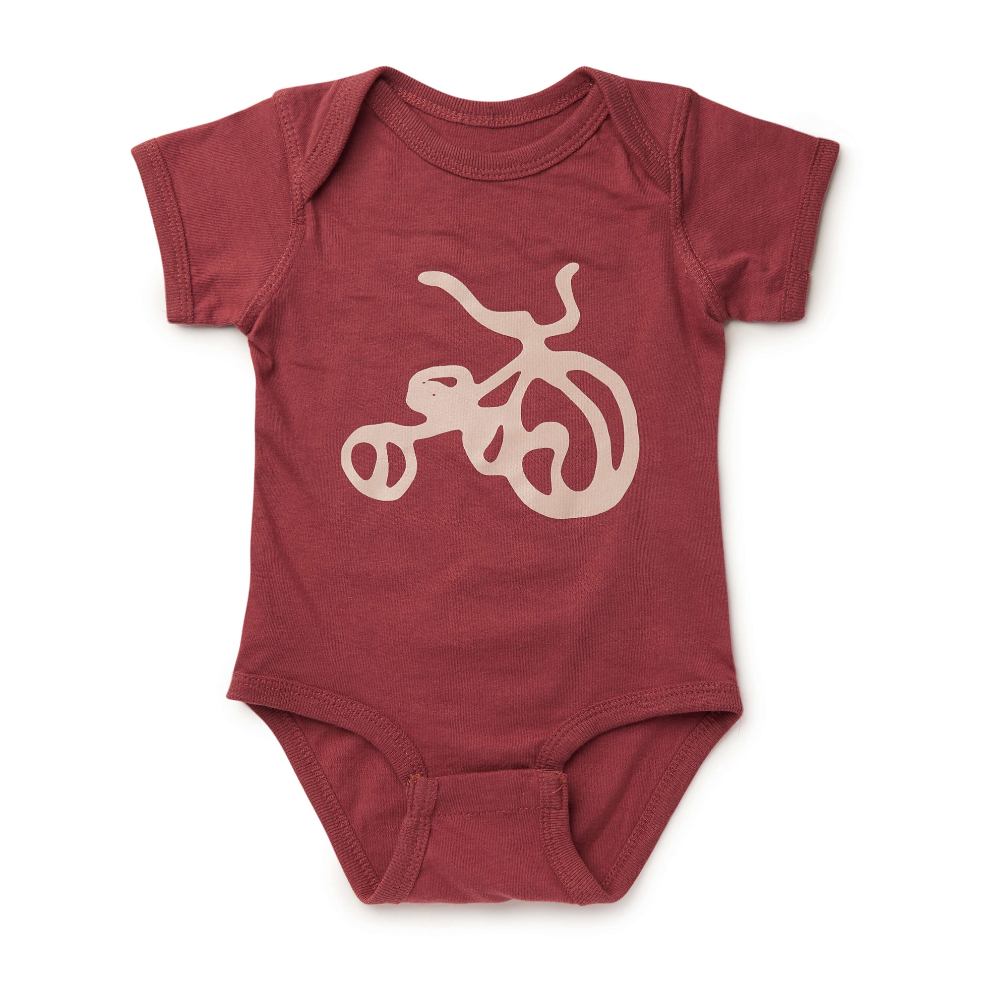 Tricycle Baby Onesie - Rose by Kaden Apparel