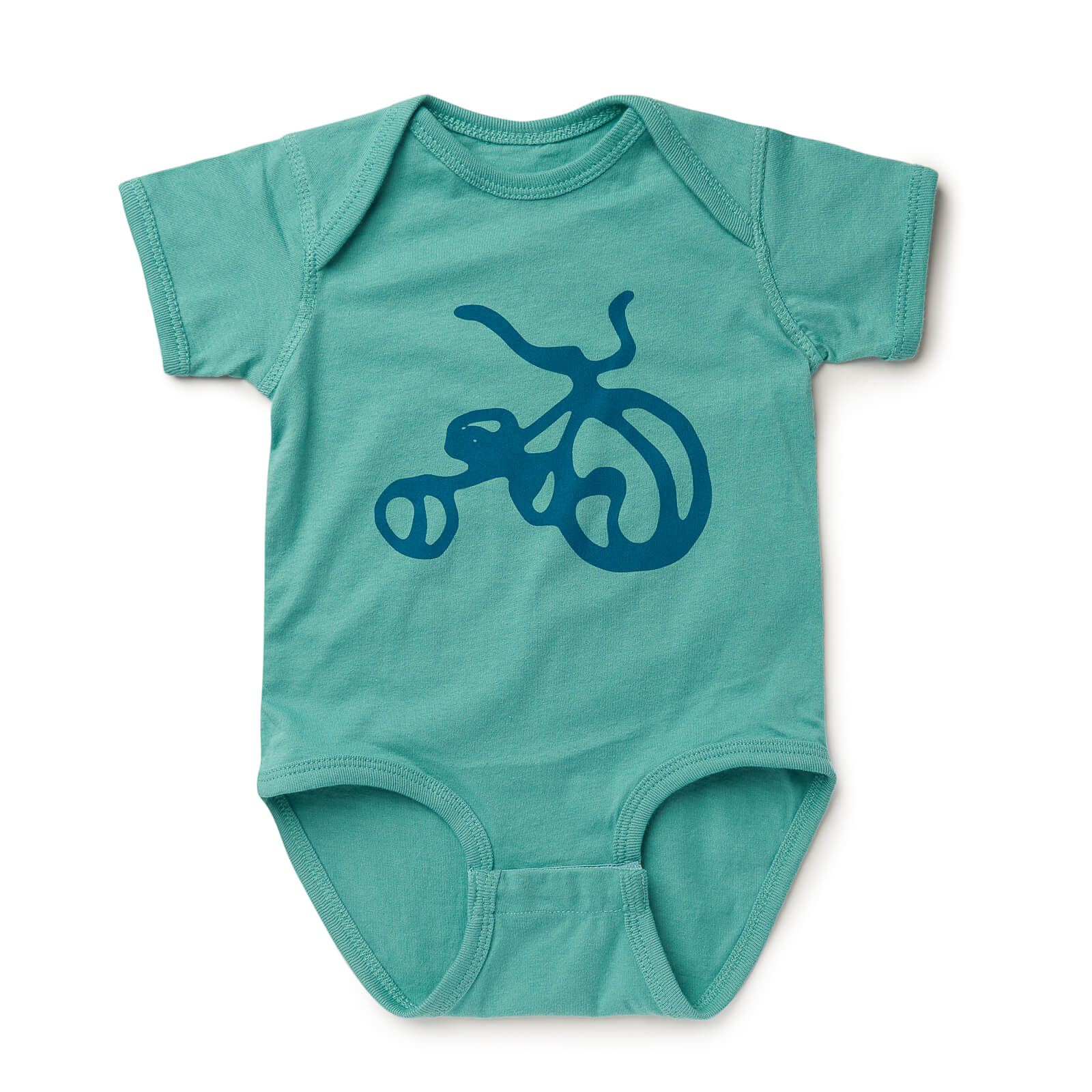 Tricycle Baby Onesie - Teal by Kaden Apparel
