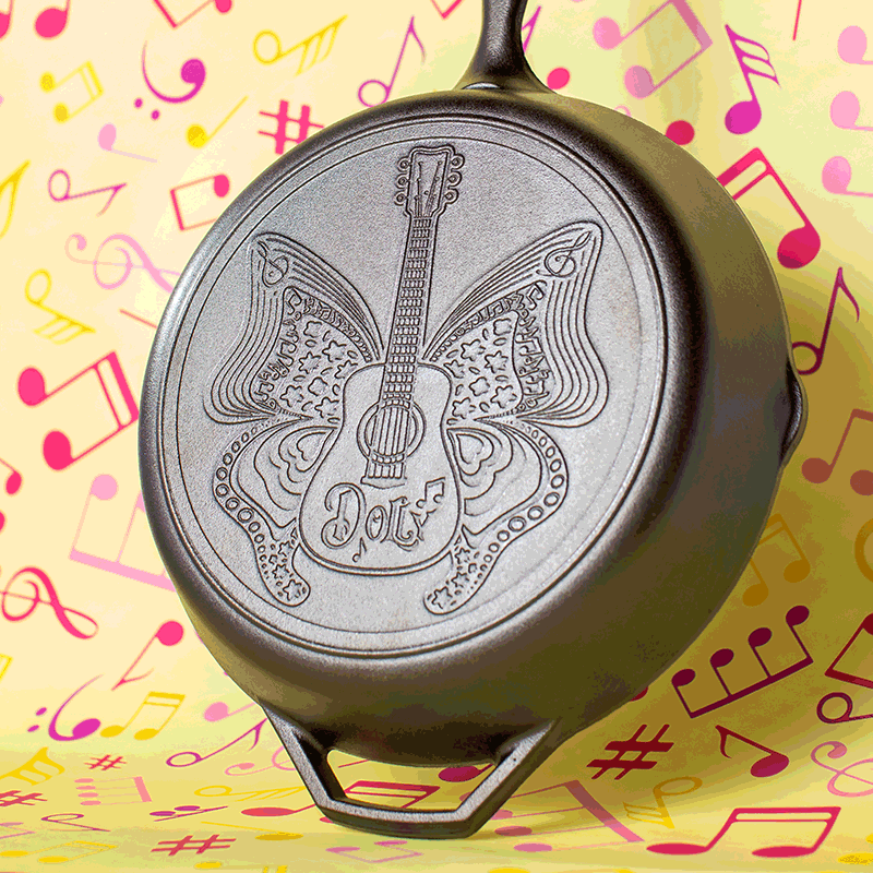12 Inch Love is Like a Butterfly Dolly Parton Skillet by Homeportonline