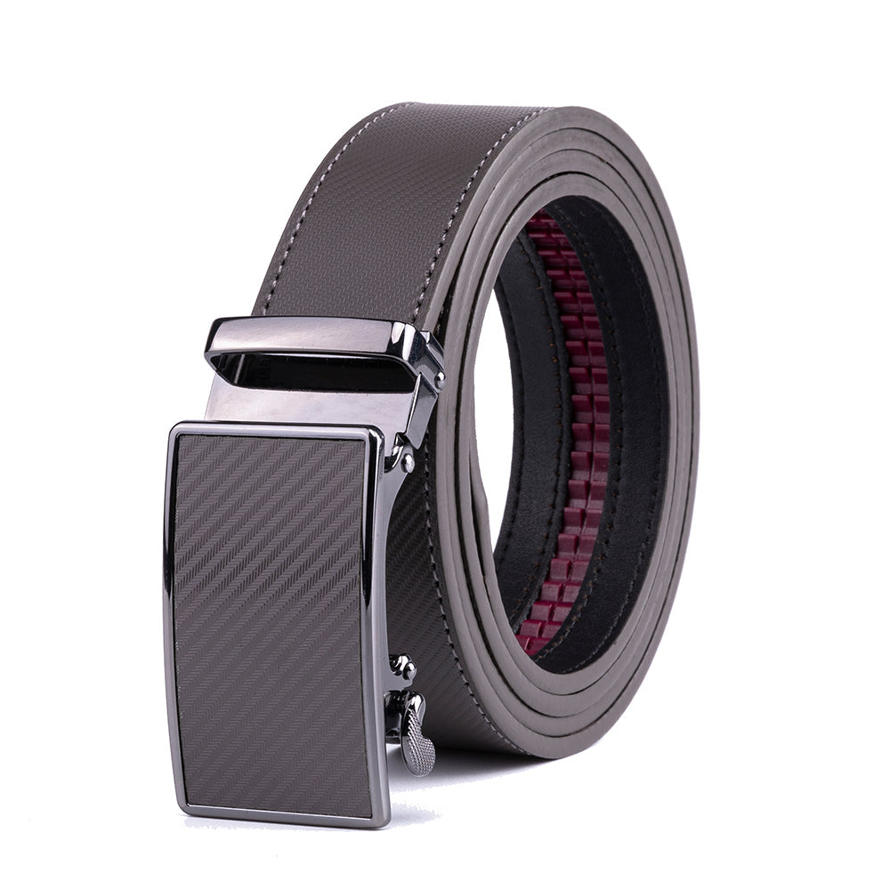 Leather Ratchet Belt - Grey