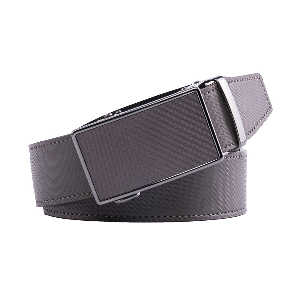 Leather Ratchet Belt - Grey