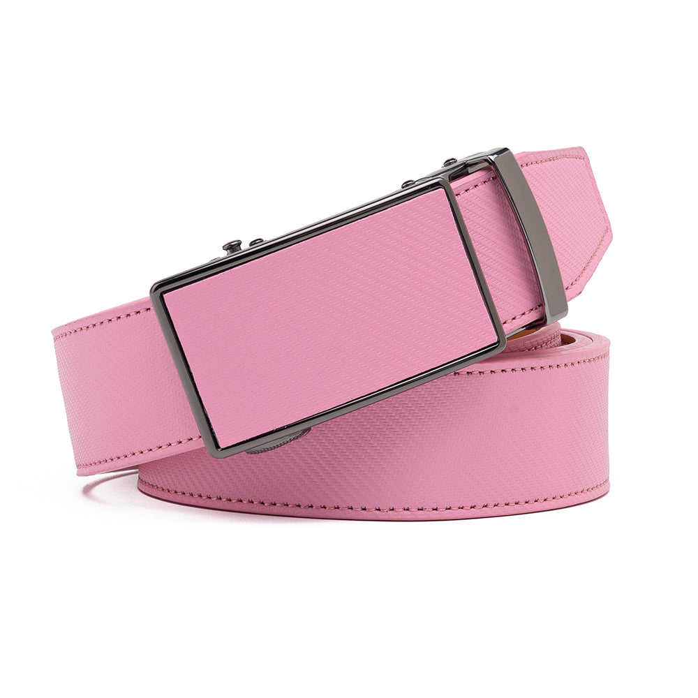 Leather Ratchet Belt - Pink