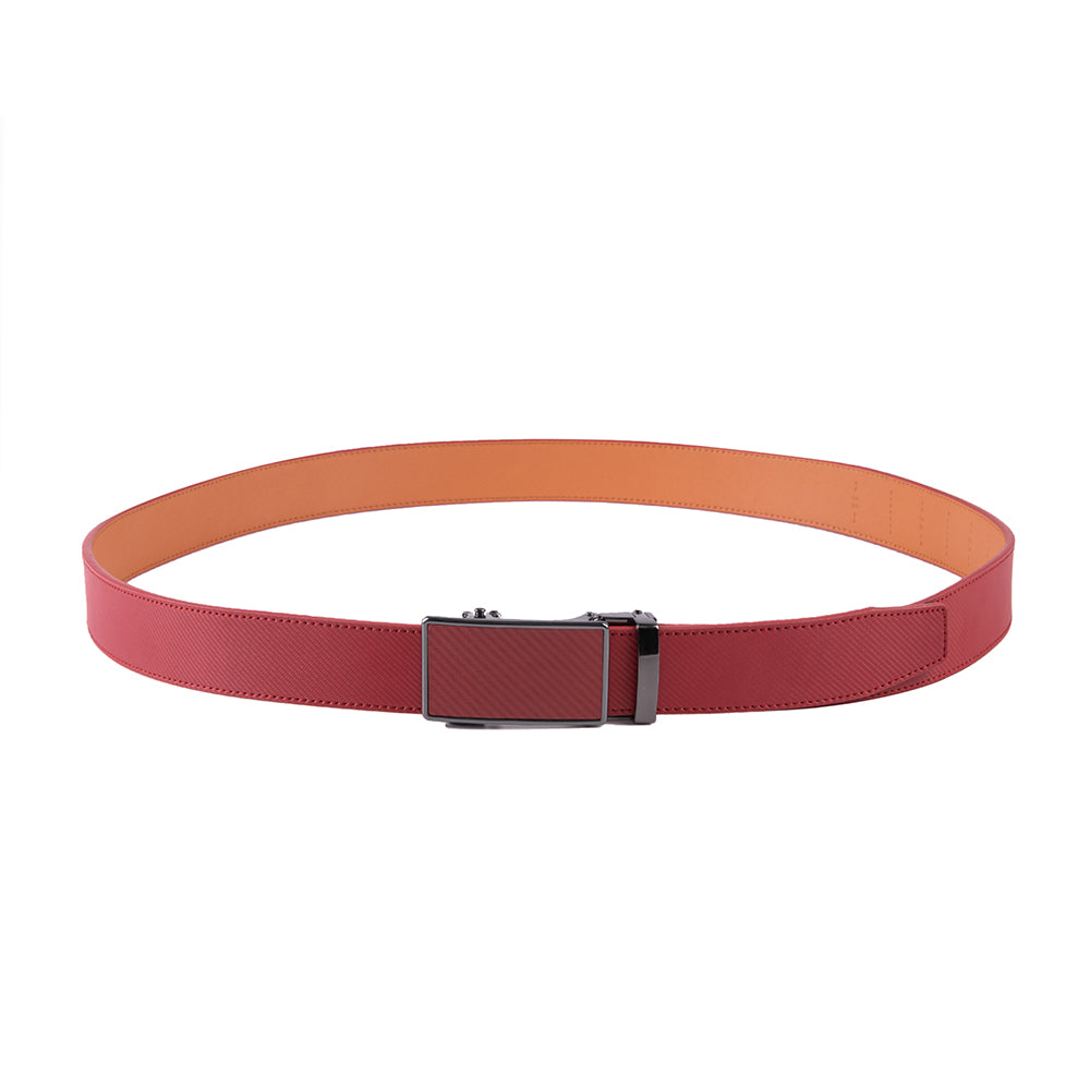 Leather Ratchet Belt - Red