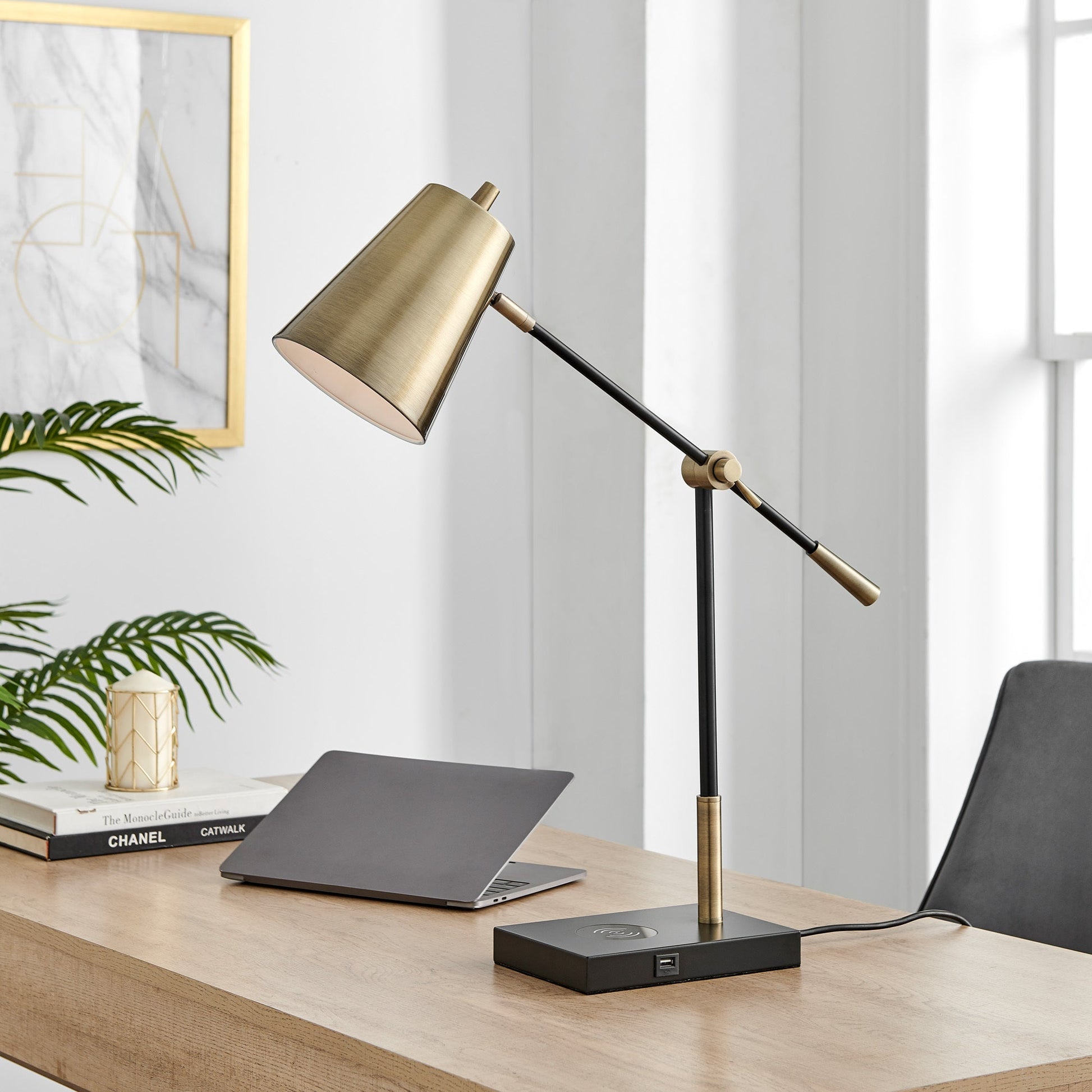 Salma Desk Lamp with Wireless Charging by Homeportonline