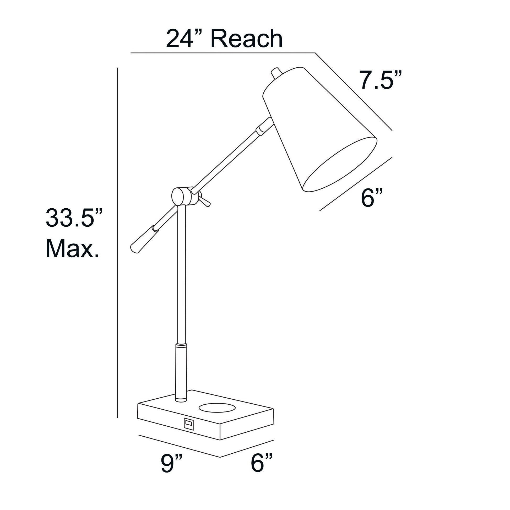 Salma Desk Lamp with Wireless Charging by Homeportonline