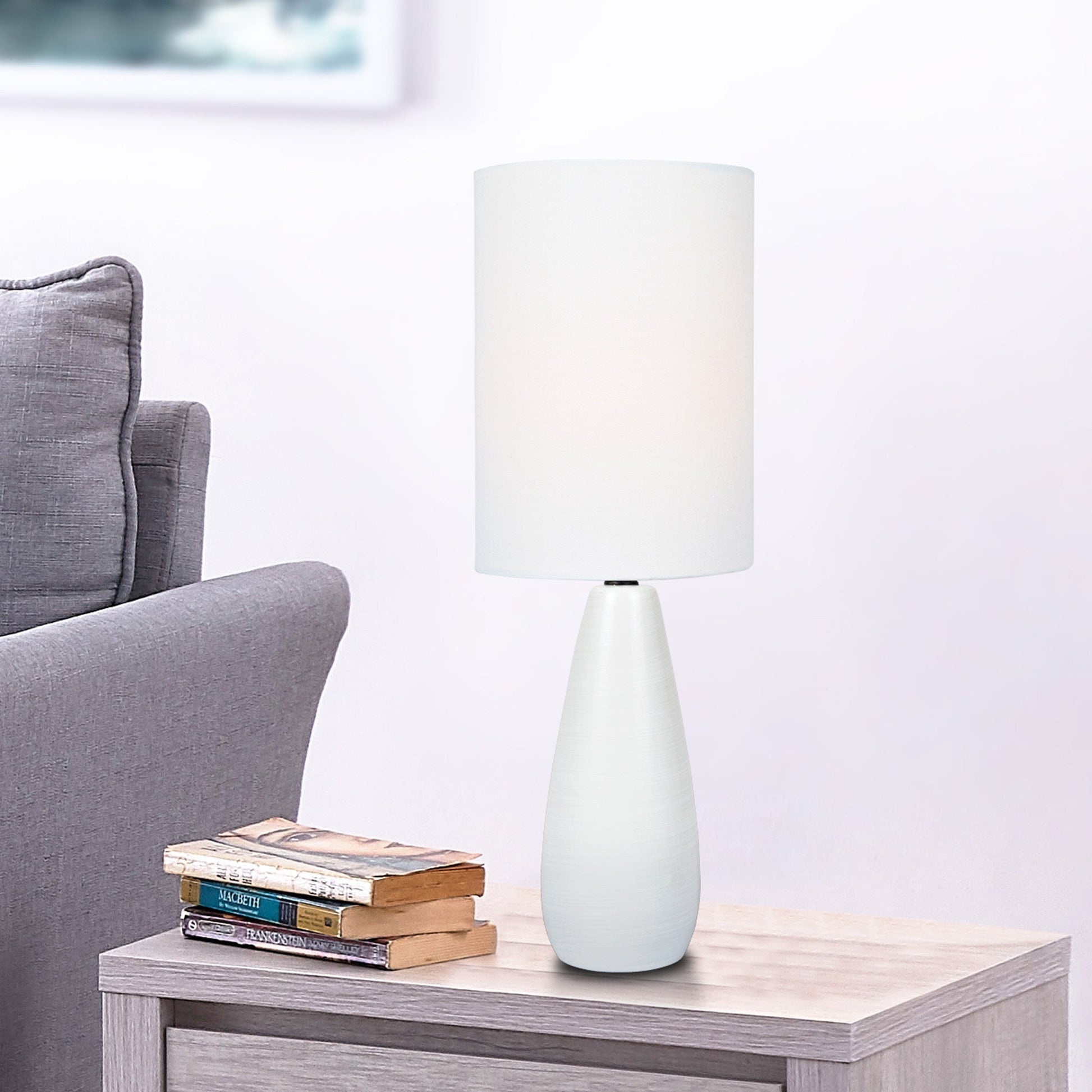 Quatro Mini White With White Shade by Homeportonline