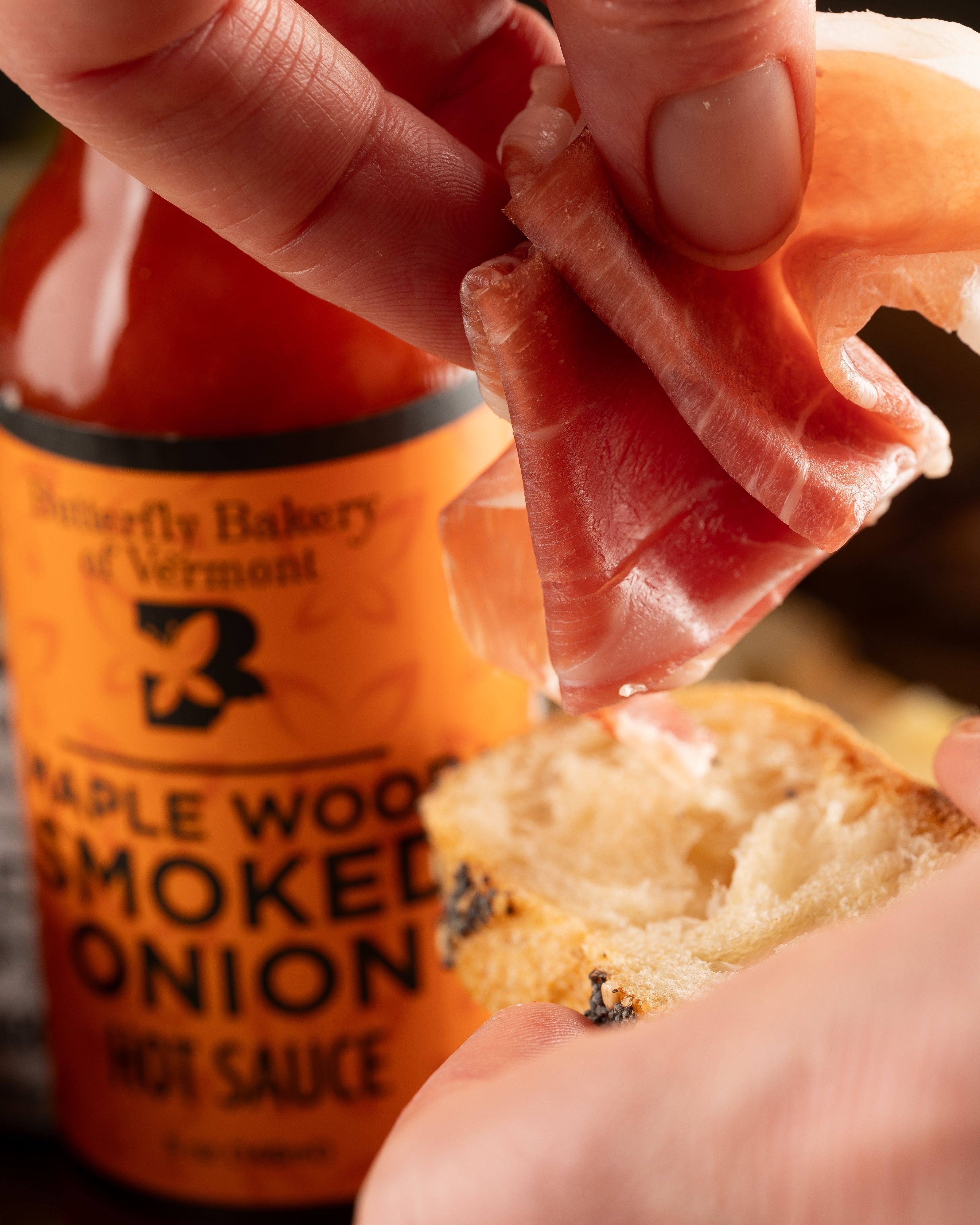 Maple Wood Smoked Onion Hot Sauce by Butterfly Bakery of Vermont