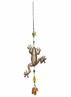 18" Hanging Frog Chime with Bell by Homeportonline