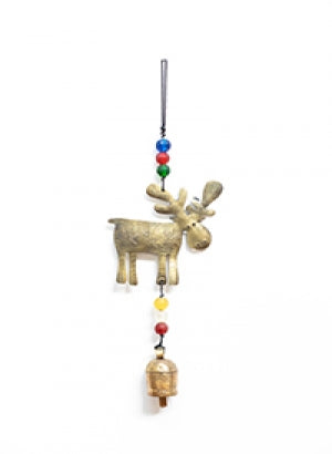 26" Moose with Beads and Bell Chime by Homeportonline