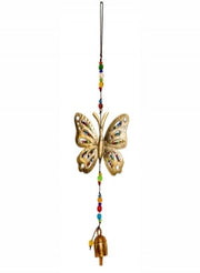 17" Butterfly Beaded Chime with Bell by Homeportonline