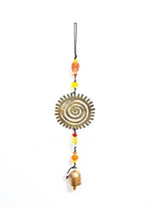 21" Sun Chime with Bell and Beads by Homeportonline
