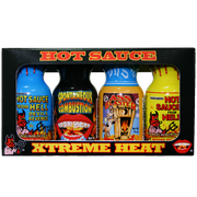 Barbecue Hot Sauce Set Mini Bottles Xtreme 4-pack by Homeportonline