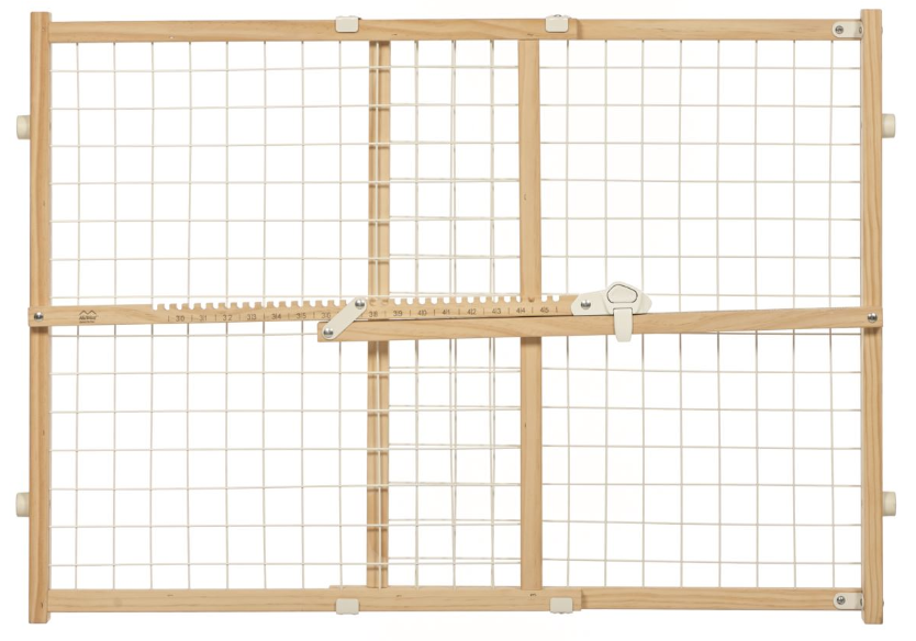 Midwest 24" 29-41 Wide Wooden Mesh Pet Gate by Pet Food Warehouse