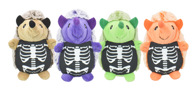 Multipet Skeleton Hedgehog 8" Assorted Colors (Brown, Green, Purple, Orange)