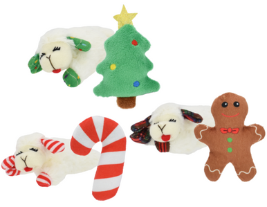 Multipet Holiday Lamb Chop Holiday Candy Cane, Christmas Tree, Gingerbr Asst