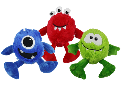 Multipet Dog Toy Plush Monster with Large Squeaker Assorted 9"