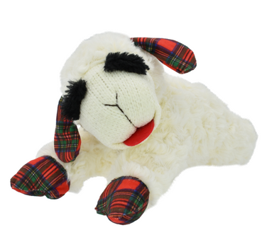 Multipet Lamb Chop Christmas Assortment (Red Plaid & Gingerbread Pattern) 10.5"