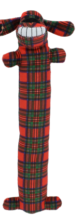 Multipet Loofa Dog Christmas Assortment (Red Plaid & Gingerbread Pattern) 12"