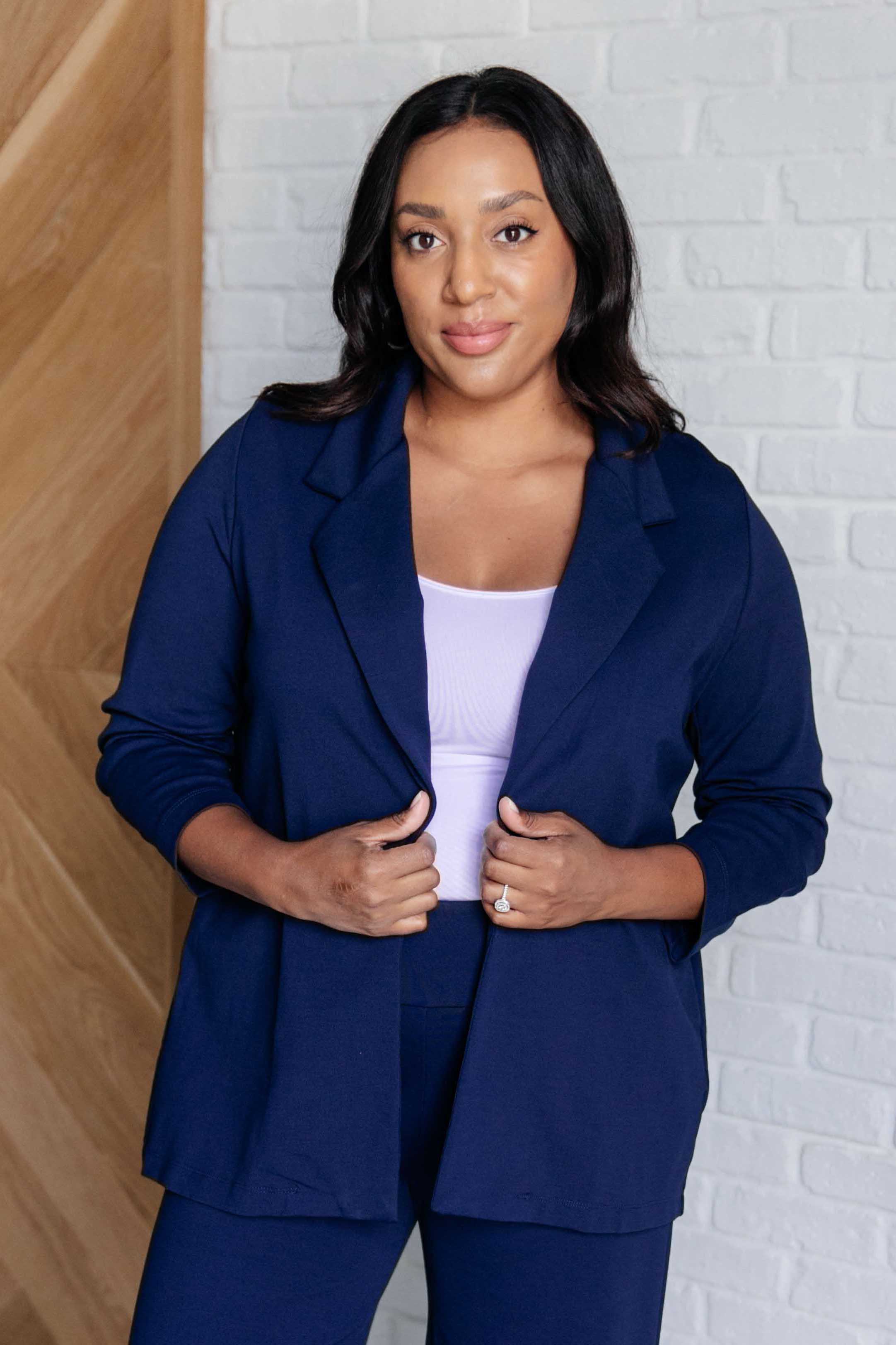 Magic 3/4 Blazer in Navy by SidePony Boutique