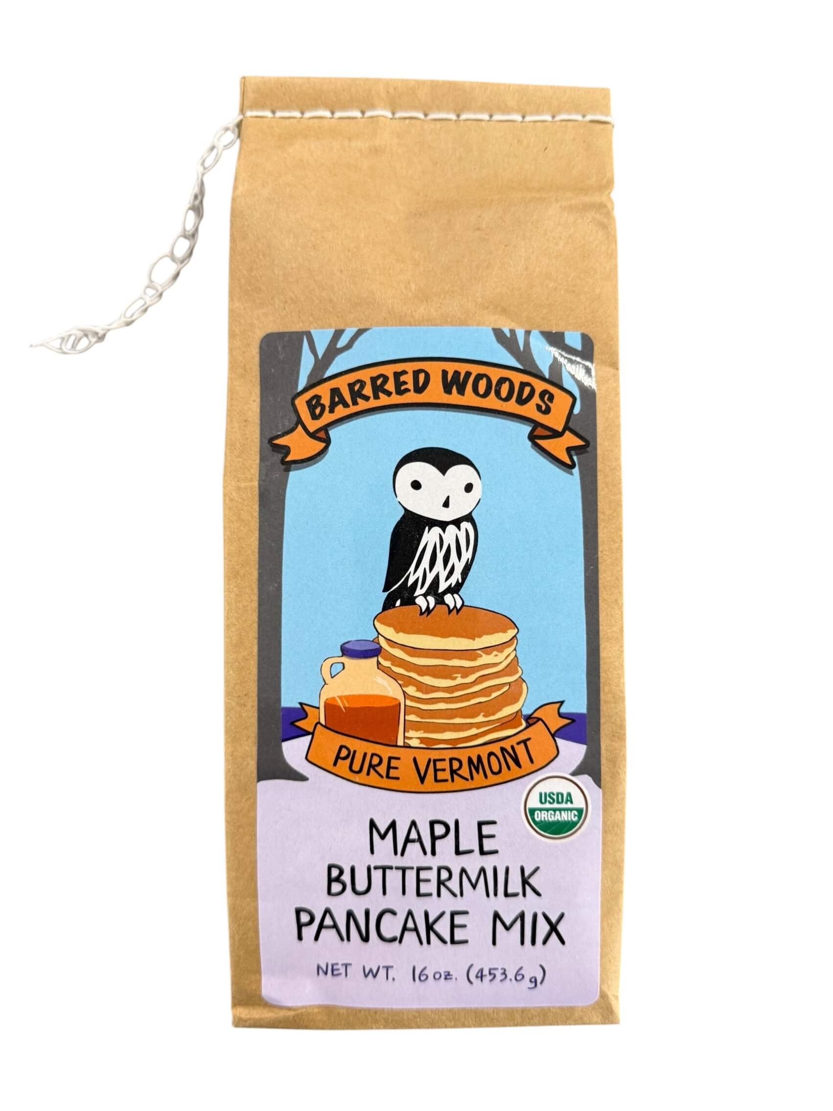 Maple Gift Box with 250ml Bottle of Vermont Maple Syrup and Pancake Mix by Barred Woods Maple