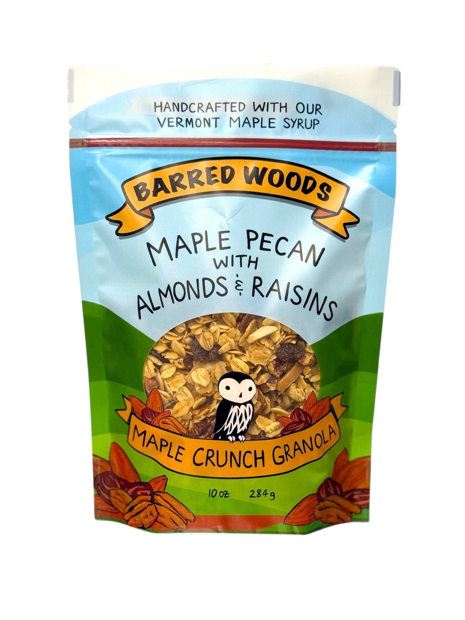 Maple Gift Box with a Jug of Pure Vermont Maple Syrup, a 10 oz Bag of Maple Crunch Granola, and a Jar of Delicious Maple Cream by Barred Woods Maple