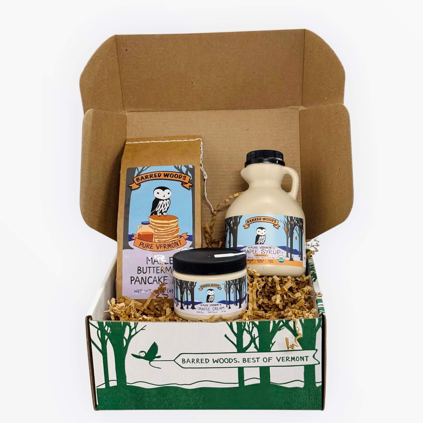 Perfect Vermont Gift - Maple Syrup Gift Box with Maple Treats by Barred Woods Maple