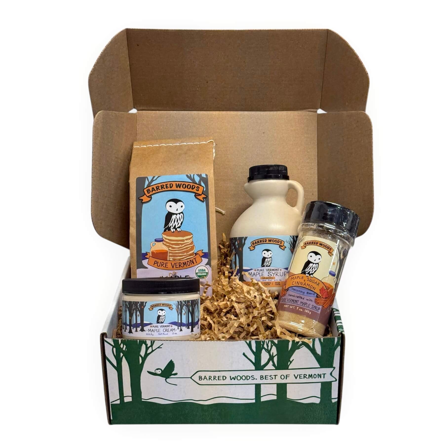 Perfect Vermont Gift - Maple Syrup Gift Box with Maple Treats by Barred Woods Maple