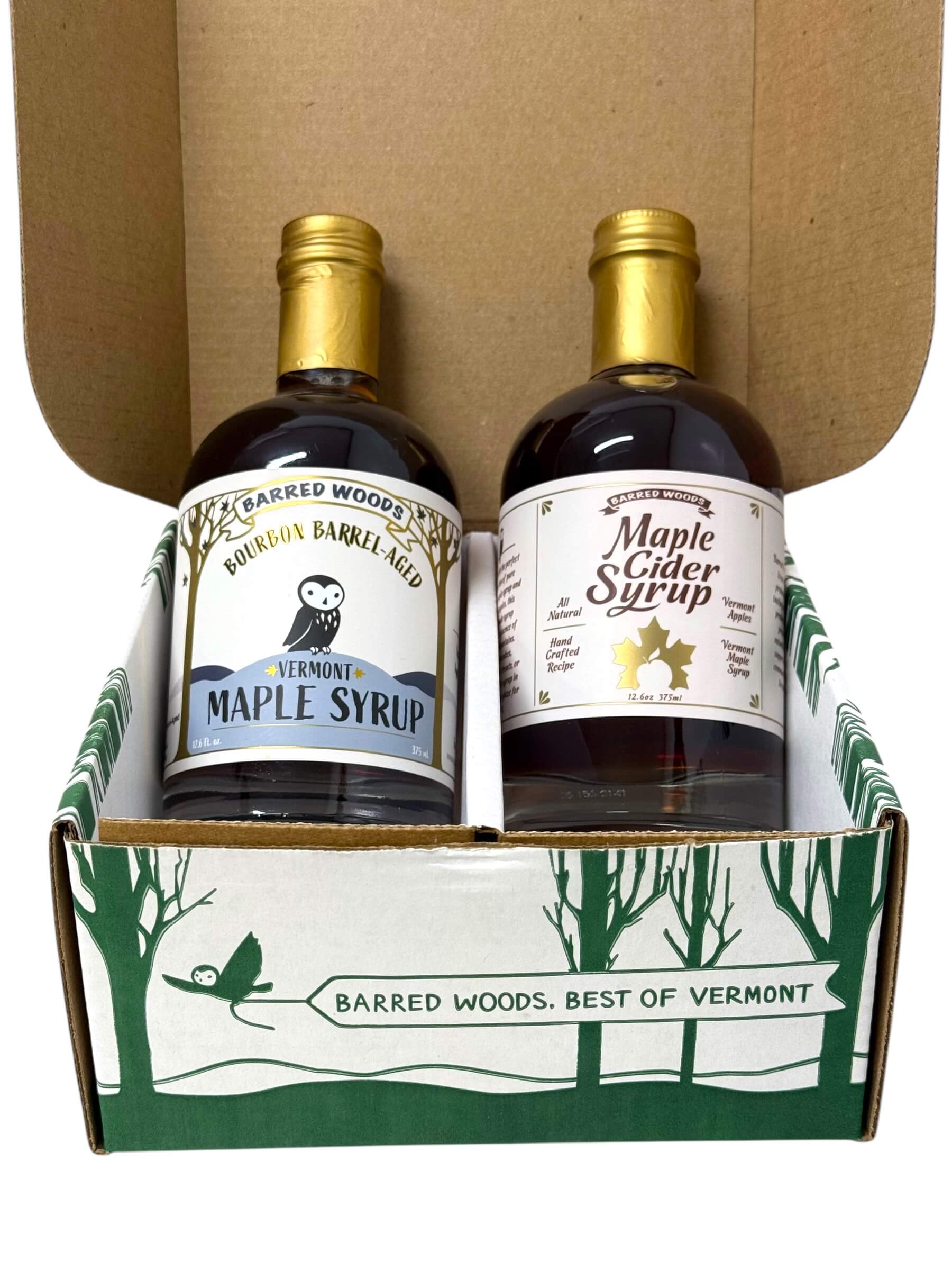 Combo - Bourbon Barrel Aged and Maple Cider Syrup Combination by Barred Woods Maple