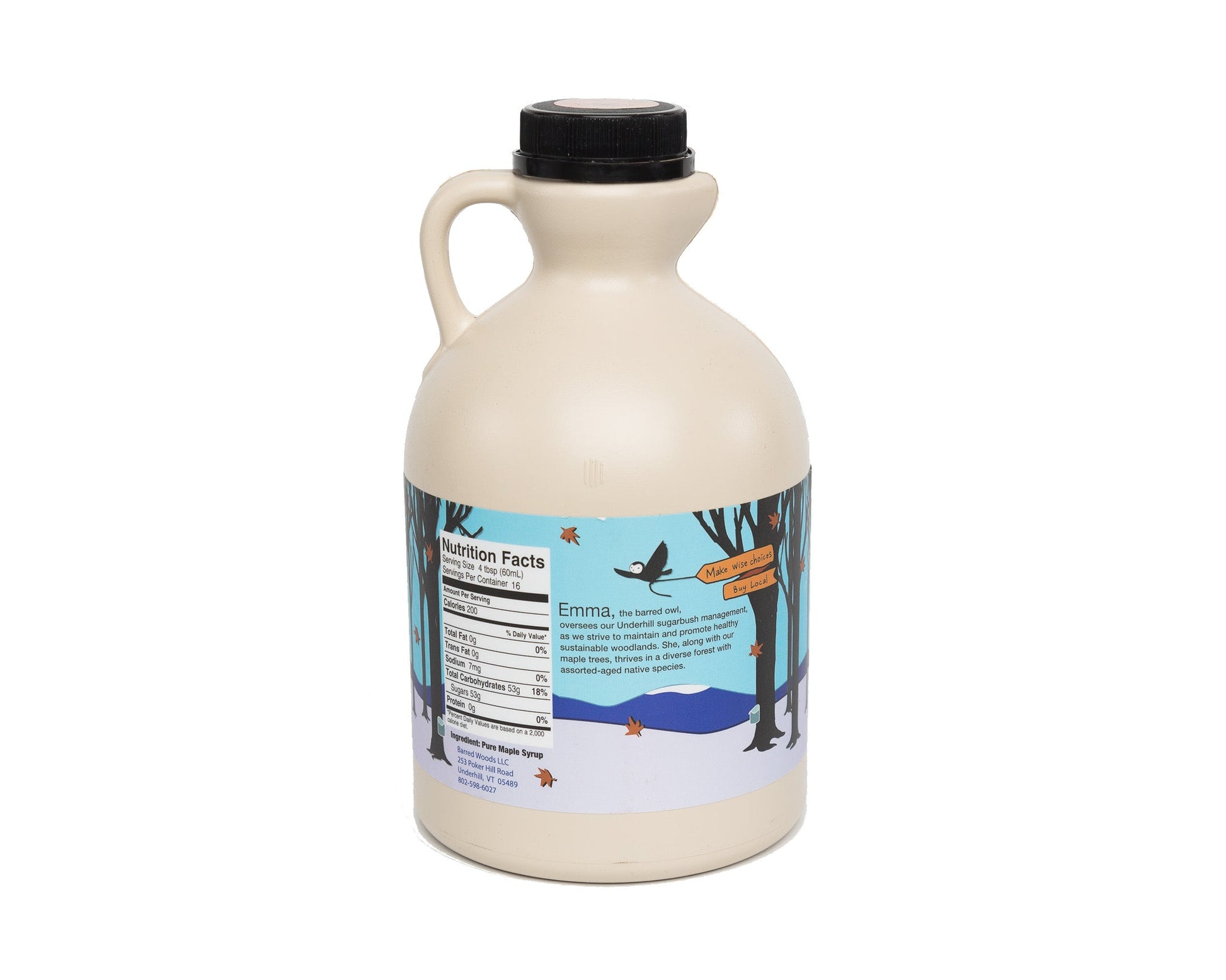 Pure Organic Vermont Maple Syrup - Quart Jug (32 ounces) by Barred Woods Maple